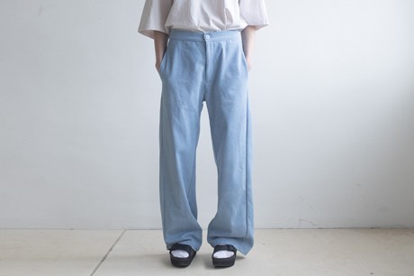 Light Blue Wide Leg Costume Pants