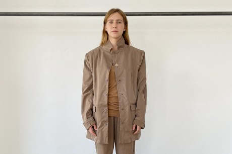 Dark Beige Grandpa Light Jacket