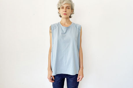 Light Blue Collage Top