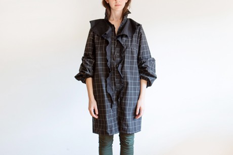 Black Ruffle Button Down Dress