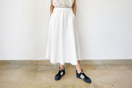 White A Line Skirt