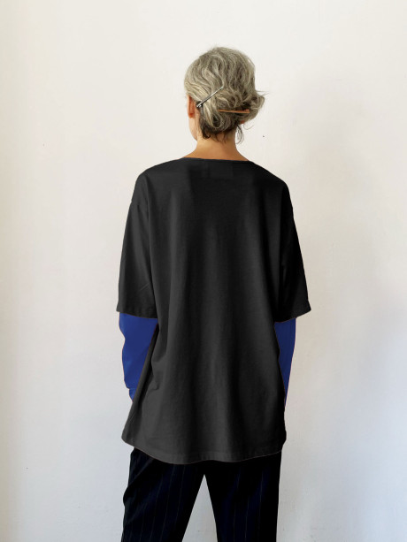 Double Sleeves Black T shirt