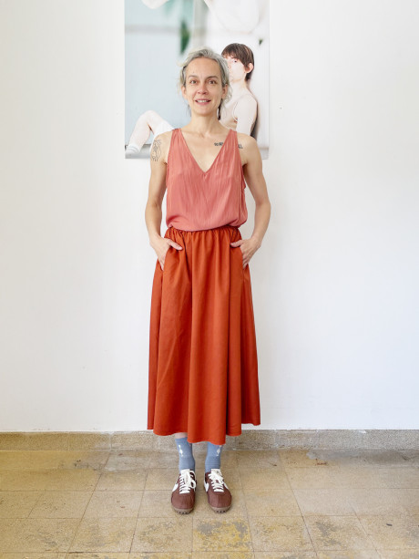 Orange/Rust A Line Skirt