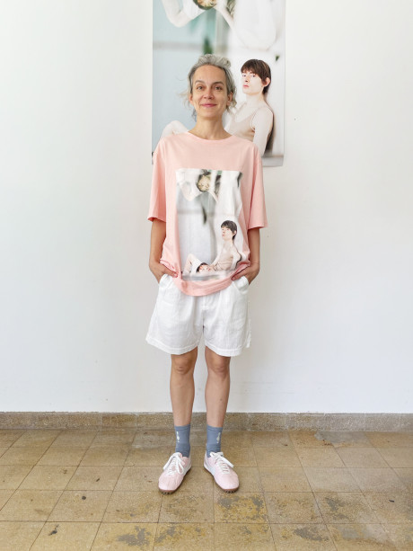 Light Pink Printed T shirt #002