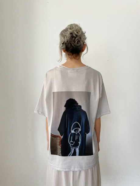 Printed T shirt in Stone Color #2014 