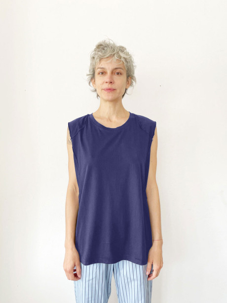 Dark Blue Collage Top