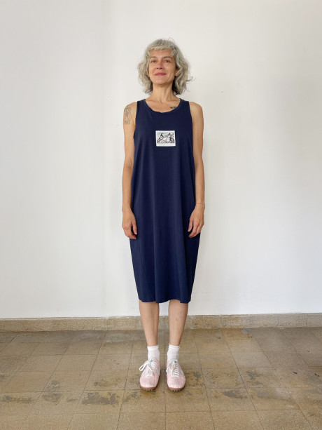 [משוכפל] Tank Navy Blue Polaroid Dress #2010