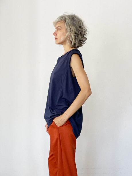 Navy Blue Collage Top
