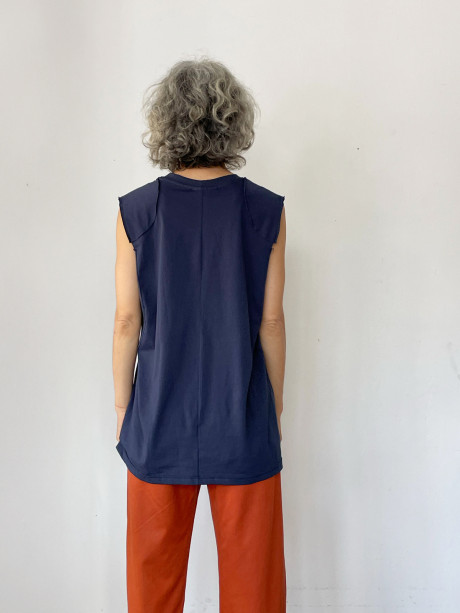 Navy Blue Collage Top