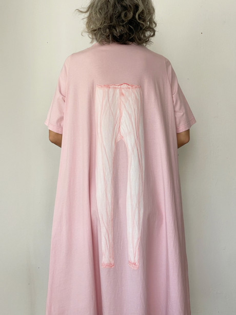 A Line Pink Printed Dress #2006