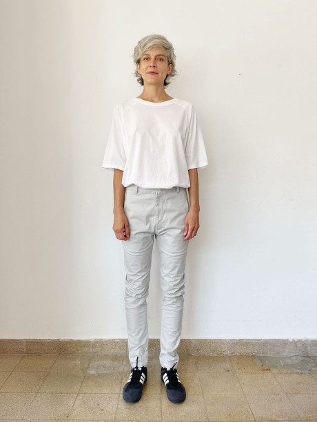 מכנסי פלייה בצבע אפור בהיר