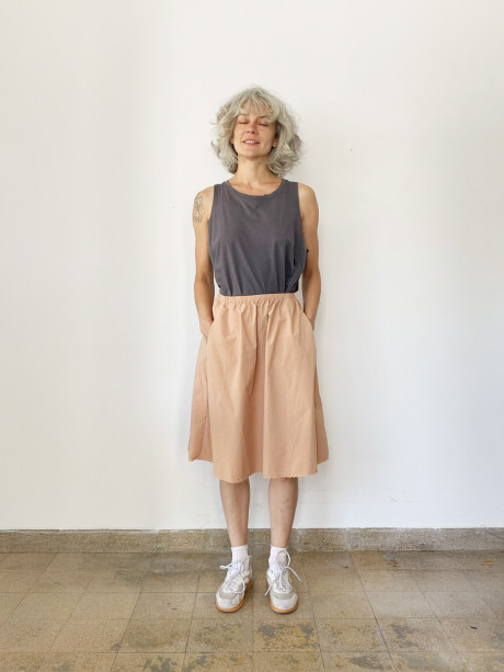 A Line Powder Beige Skirt