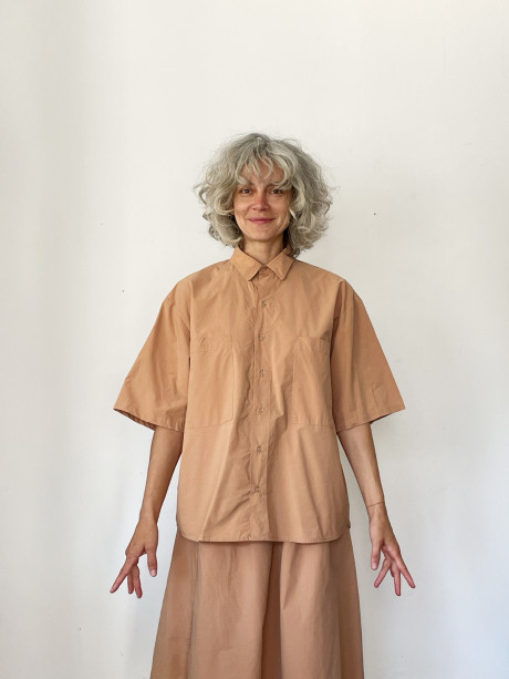 Powder Beige Buttoned Shirt