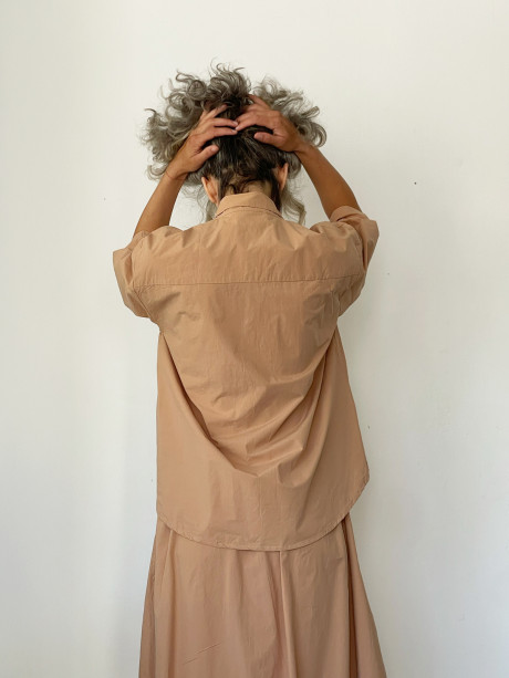 Powder Beige Buttoned Shirt