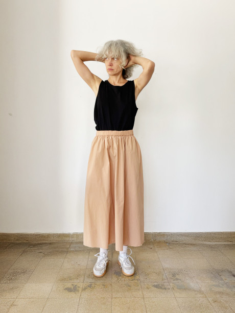 Powder Beige Color Skirt