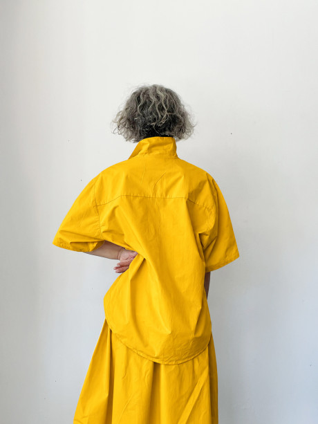 Yellow Buttoned Shirt with a Polaroid Print - SAMPLE