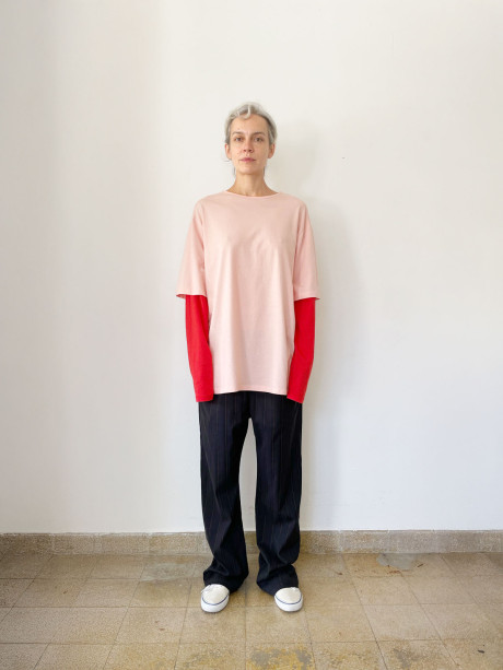 Double Sleeves Pink T shirt