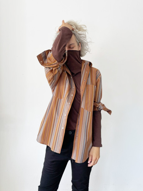 Long Sleeves Stripes Buttoned Shirt 