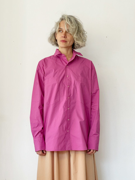 Magenta Long Sleeves Buttoned Shirt 