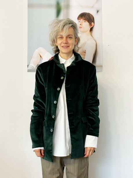 Green Grandpa Velvet Jacket