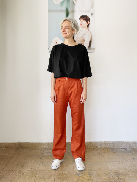 Pleated Orange/Rust Pants