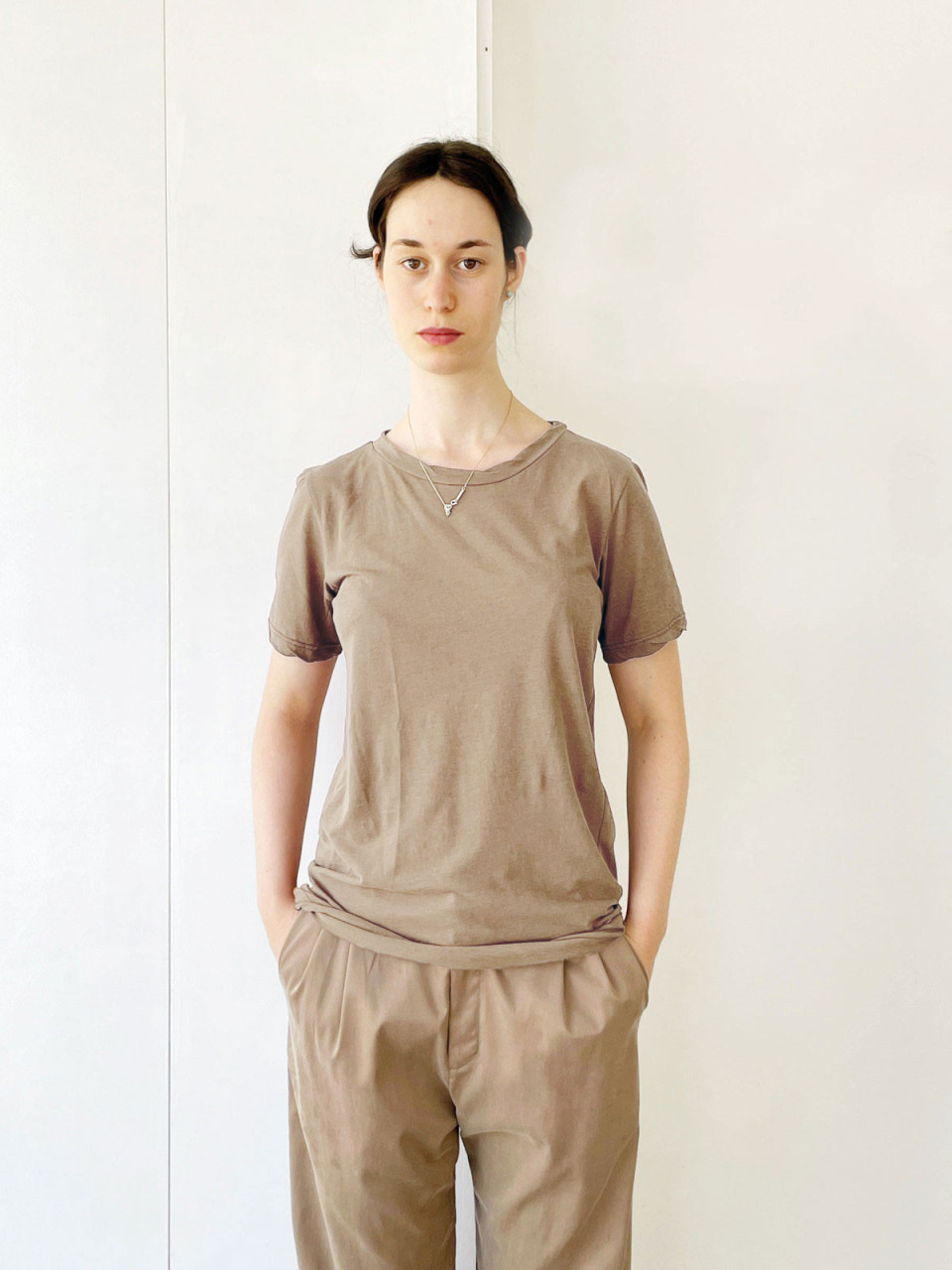 Beige Color Short Sleeves T Shirt