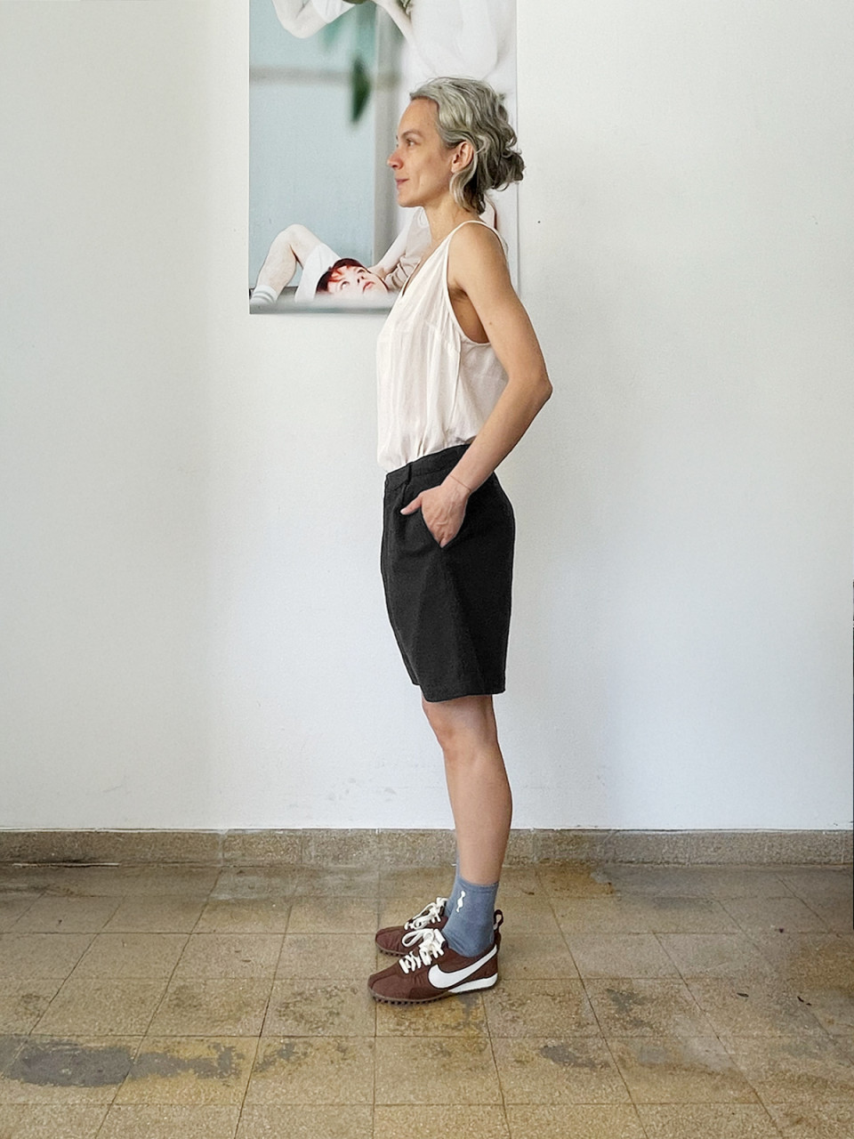 שורטס פנסים בצבע שחור