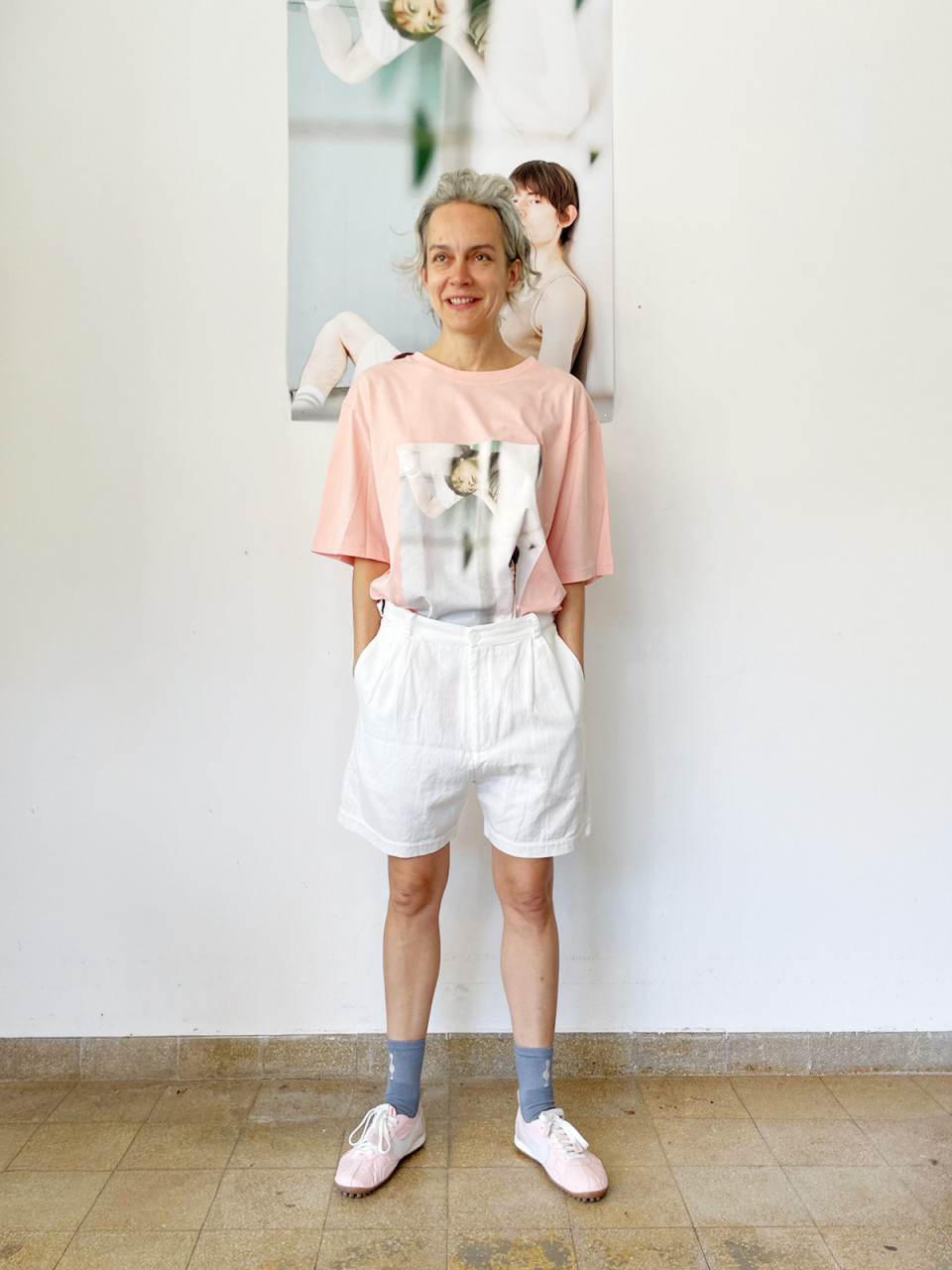 שורטס פנסים בצבע לבן