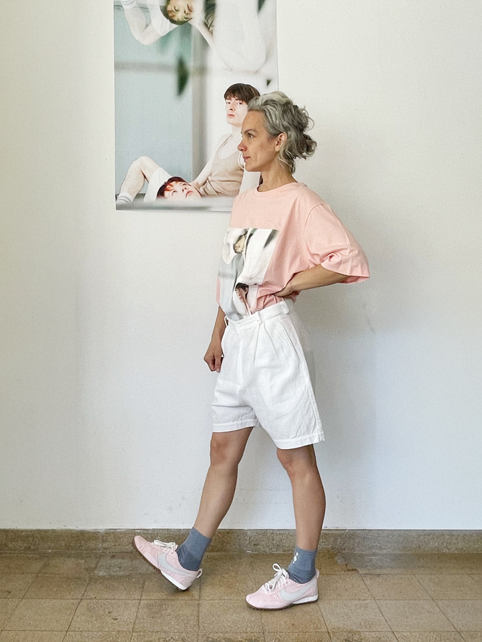 שורטס פנסים בצבע לבן