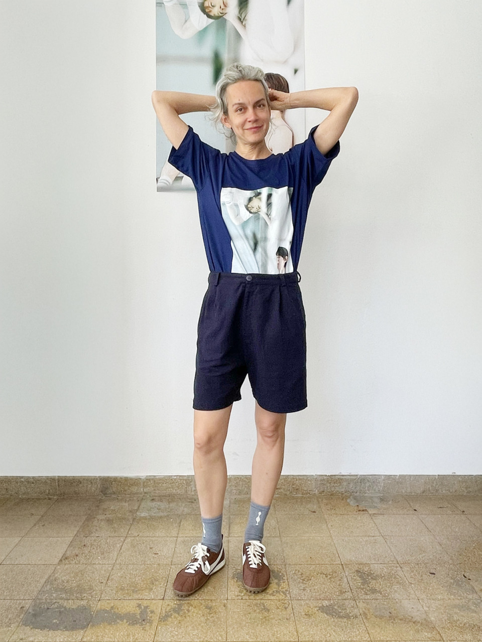 שורטס פנסים בצבע כחול