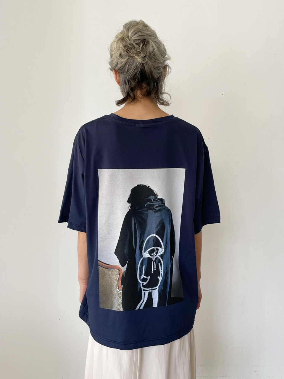 Navy Blue Printed T shirt #2014 