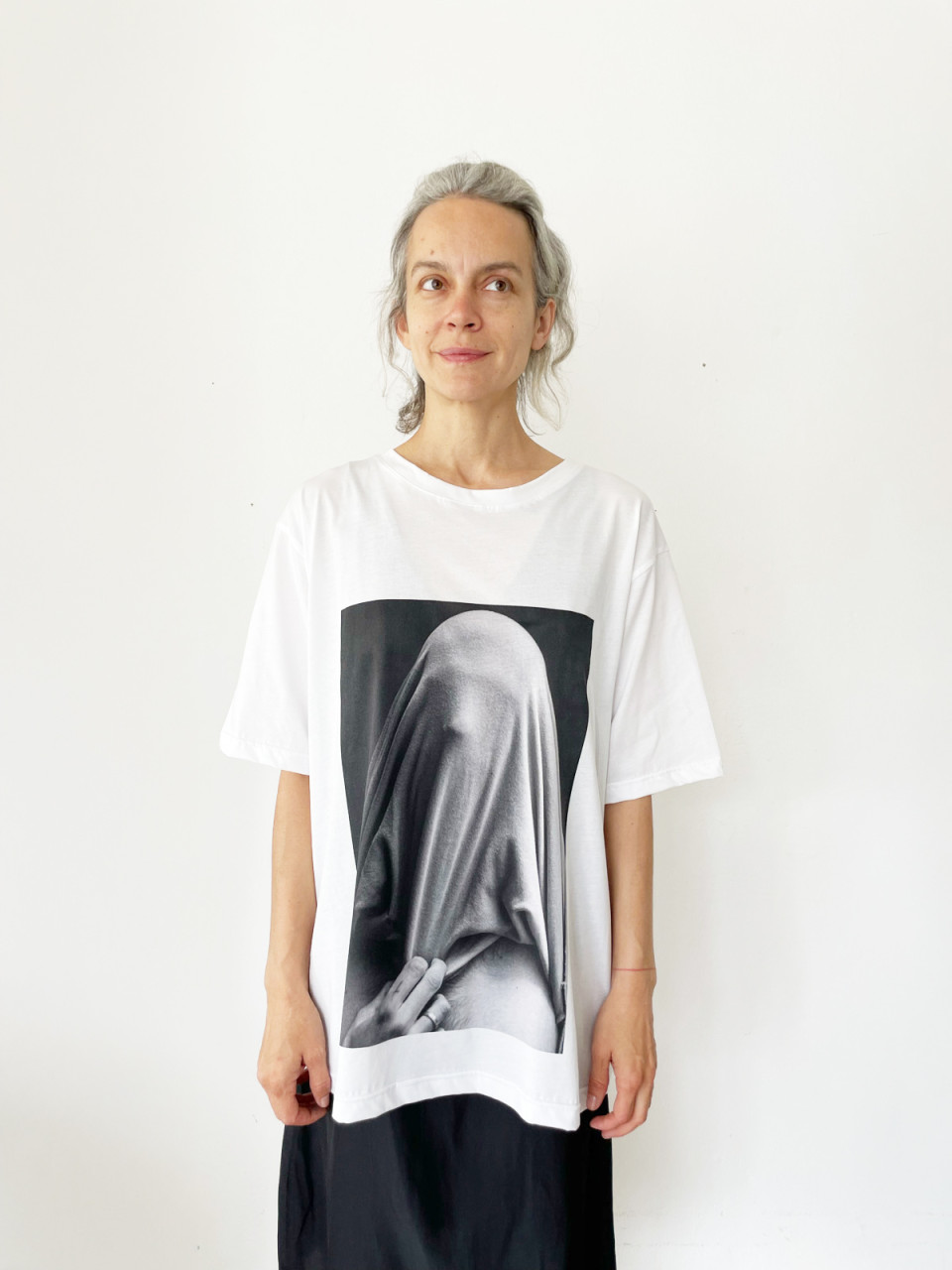 White Printed T shirt #2015