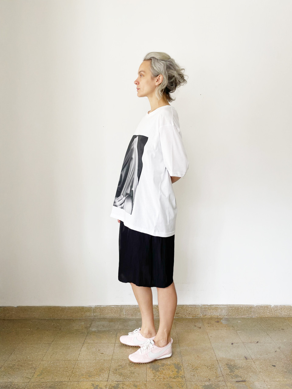 White Printed T shirt #2015