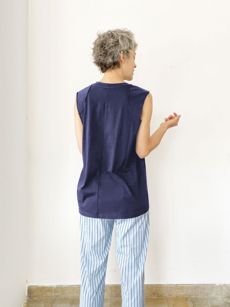 Dark Blue Collage Top