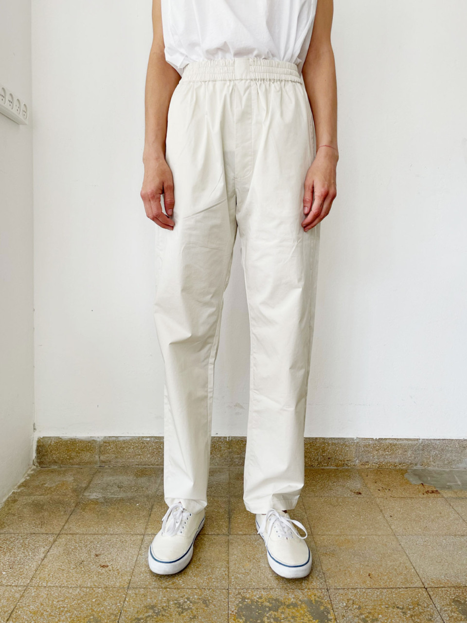 Cream Color Labour Cotton Pants