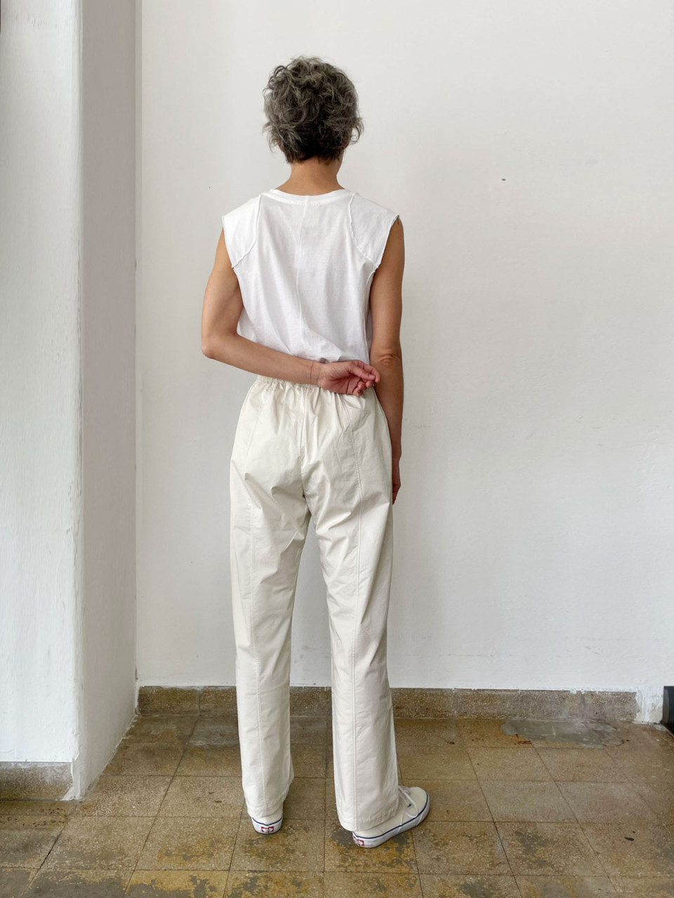 Cream Color Labour Cotton Pants