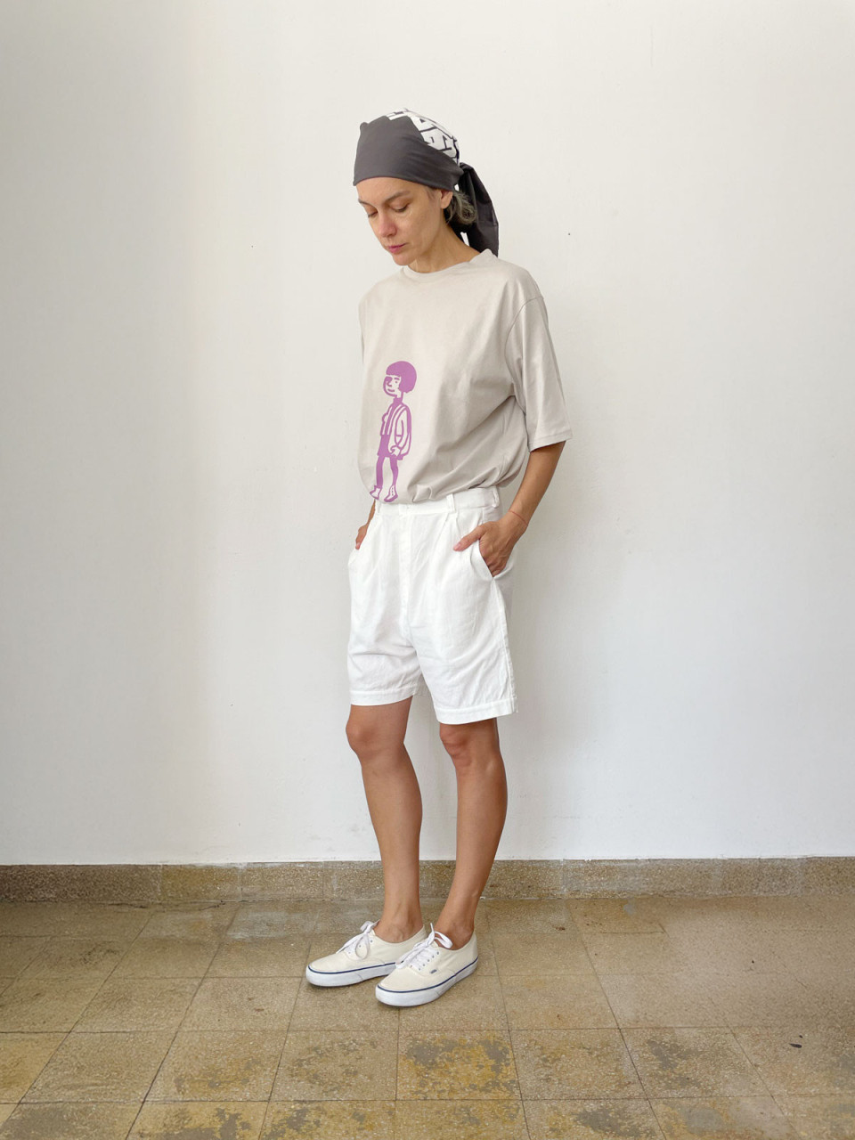 White Pleated Shorts