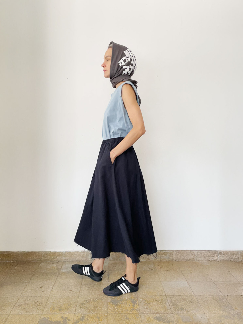  Dark Blue A Line Skirt