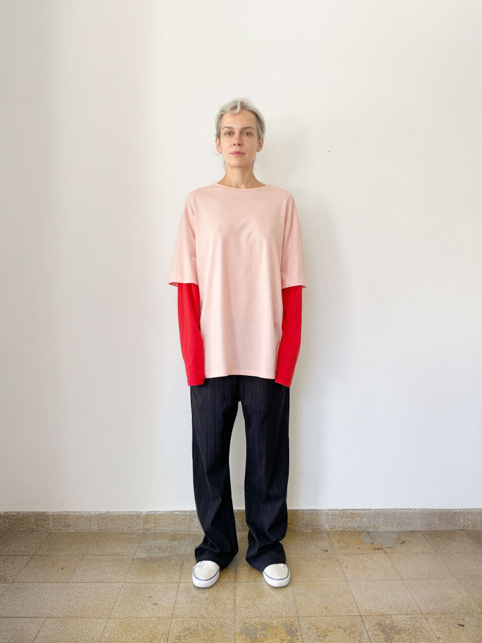 Double Sleeves Pink T shirt