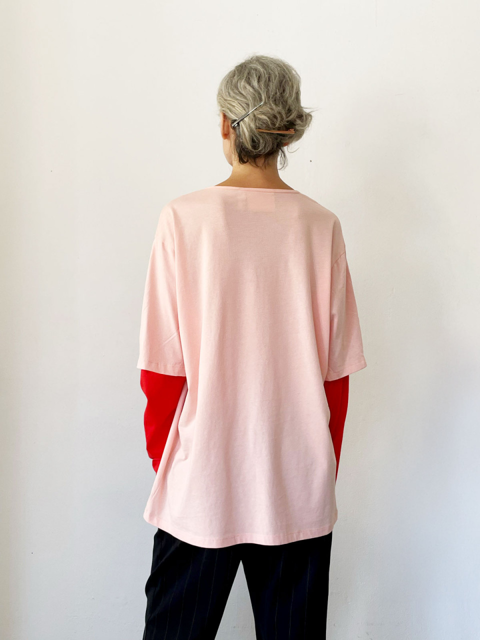 Double Sleeves Pink T shirt