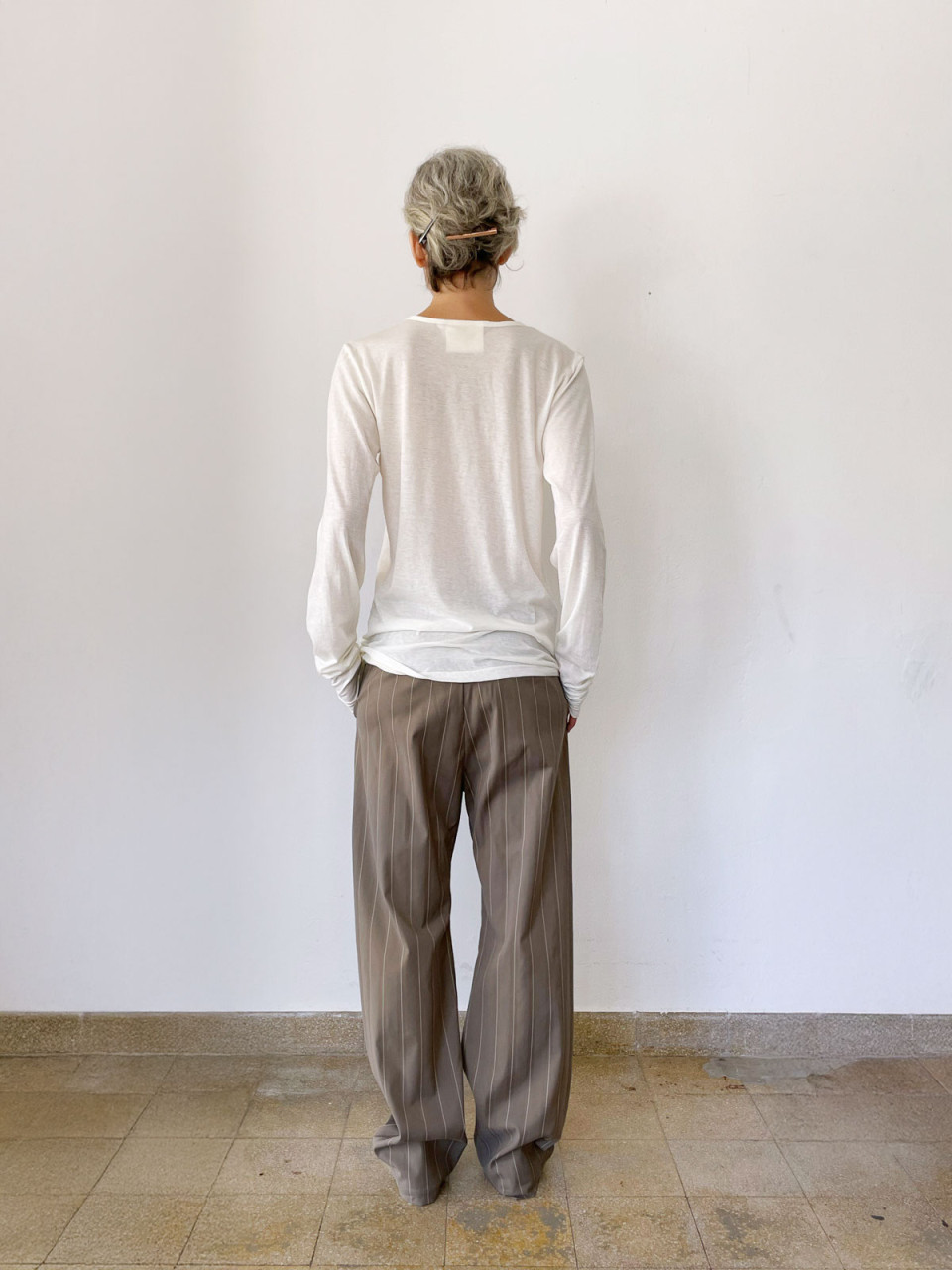 White Basic Long Sleeves T Shirt