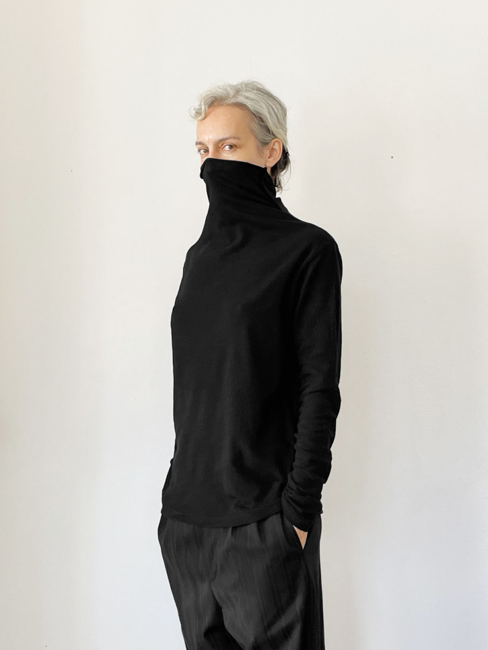 Black Turtleneck Top