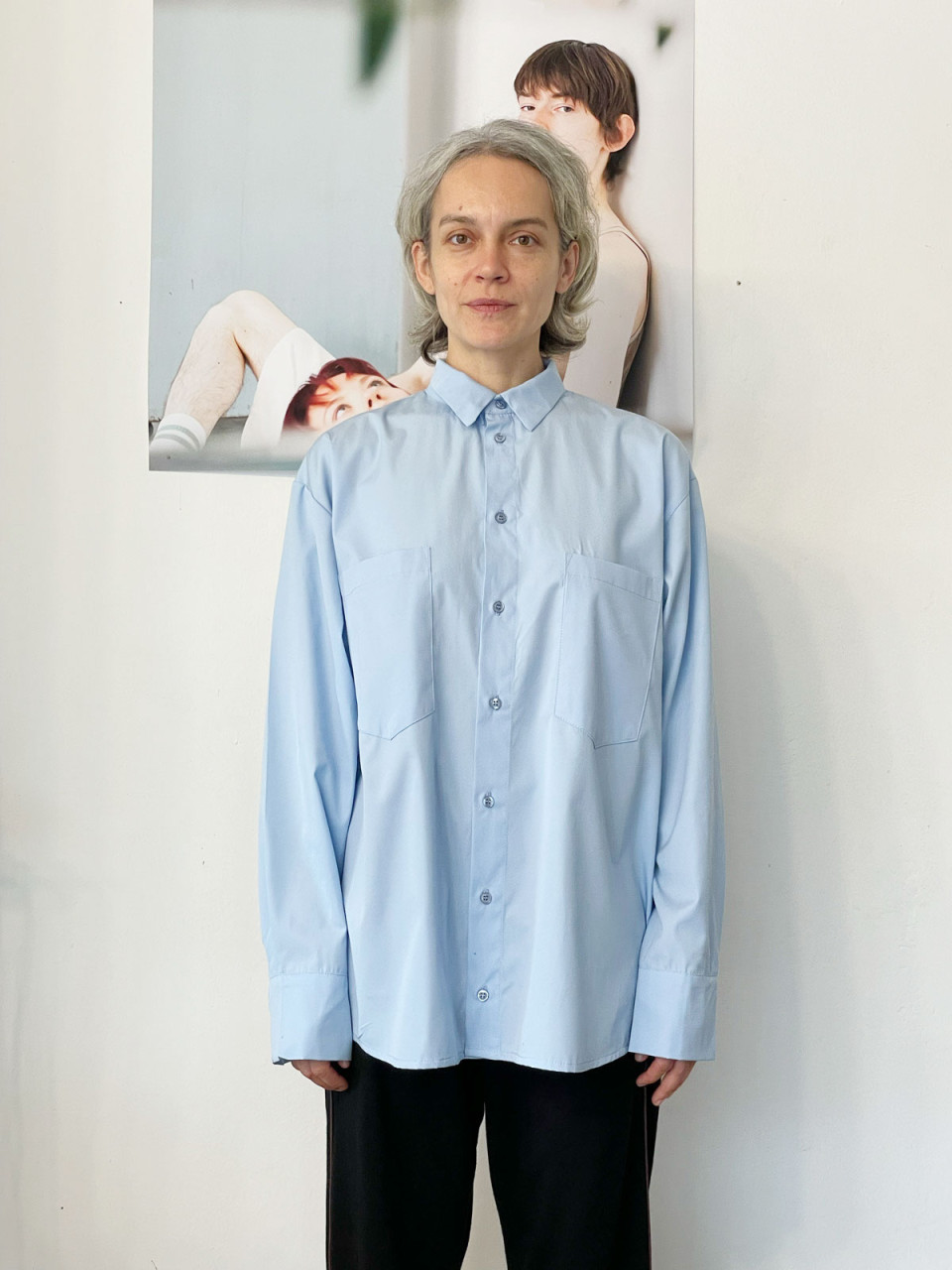 Light Blue Long Sleeves Buttoned Shirt