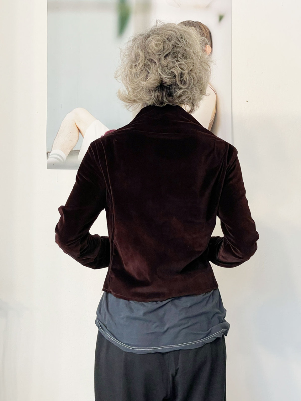 ג׳קט בולרו מקטיפה חומה