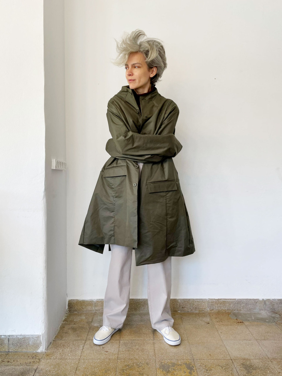 Dark Khaki Raining Coat