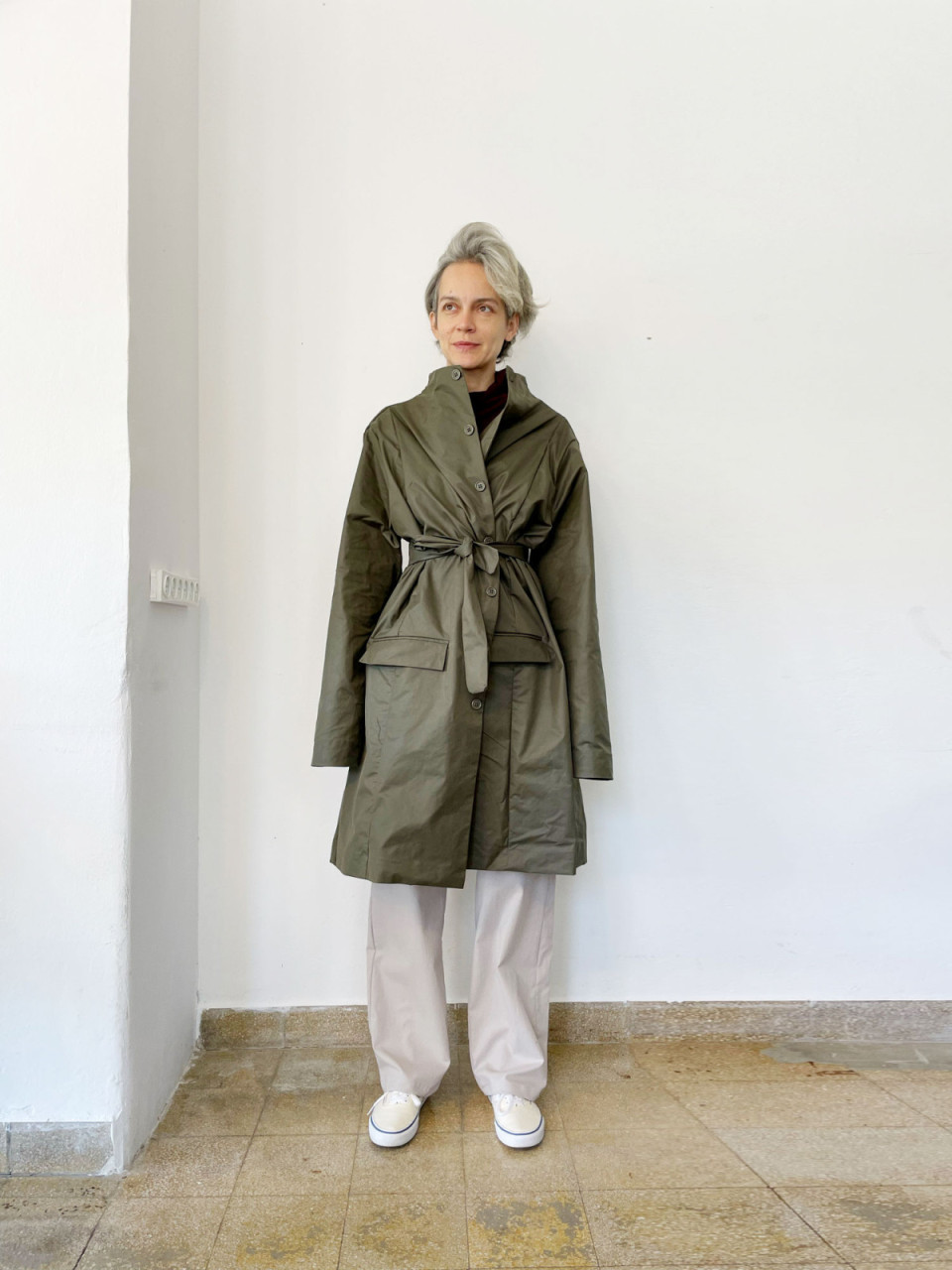 Dark Khaki Raining Coat