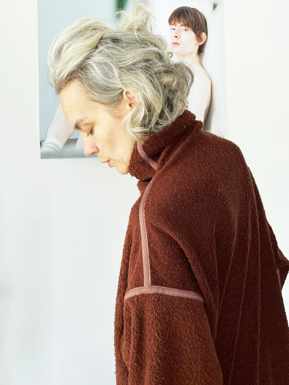 Chocolade Brown Turtle Neck Double Sided Sweater  