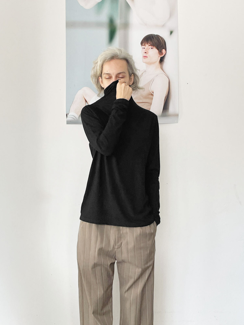 Black Turtleneck Top