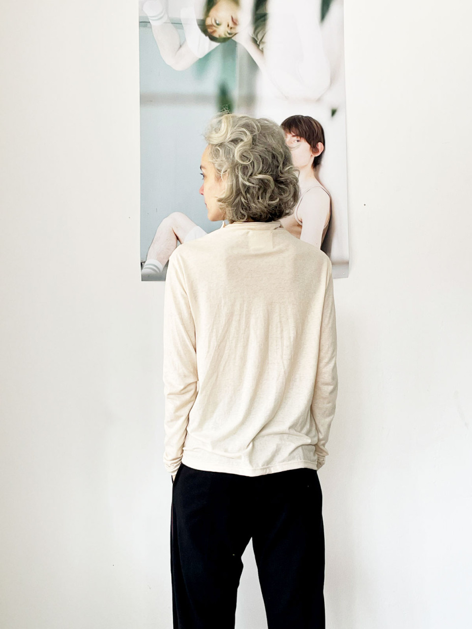 Cream Turtleneck Top