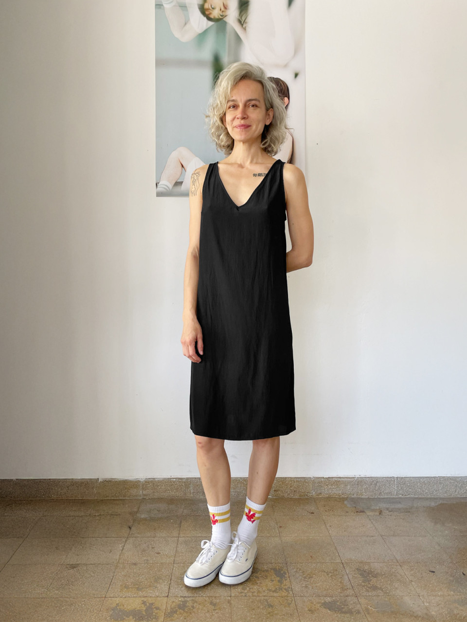 Black slip dress